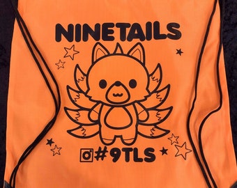 NineTails - "Kitsune" Nine Tailed Fox Drawstring Backpack