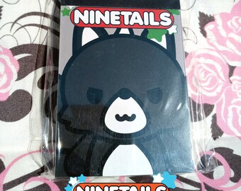 Shadow Nine Tail Fox Memo Pad | Japanese Mythology Inspired Kage Kitsune Fox Note Pad by Nine Tails LLC