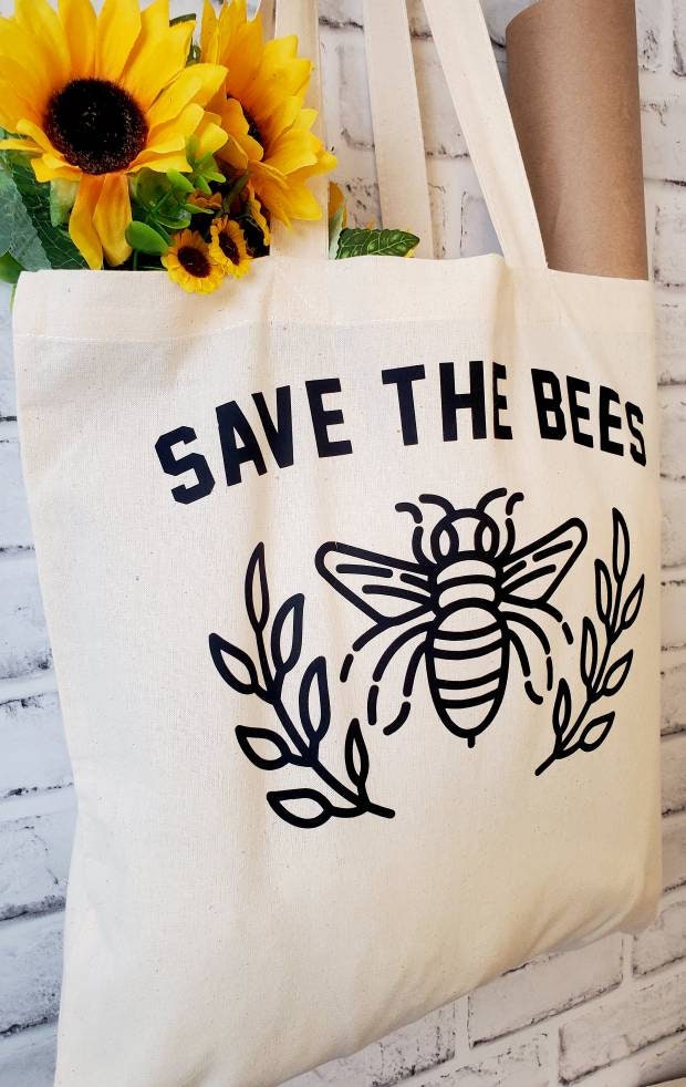 Save the Bees Canvas Tote Bag Reusable Shopping Bag - Etsy