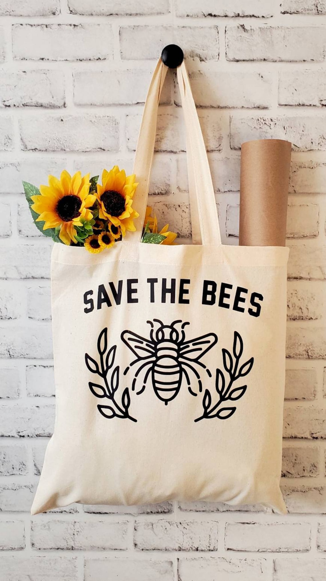 Save The Bees Canvas Tote bag Reusable Shopping bag | Etsy