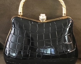 black patent bag