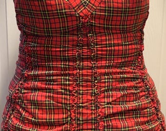 Traje de baño vintage de los años 50 de Jantzen, a cuadros rojos, marca Diving Girl. Talla pequeña.