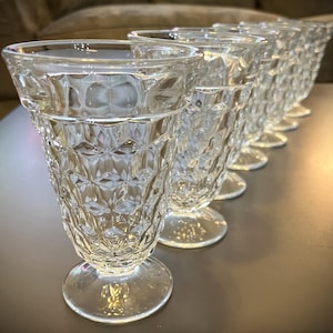 Juego de 6 vasos para té helado transparente americano Fostoria.