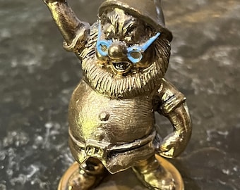 Figura de peltre de Hudson, enano Doc, bañada en oro, de Walt Disney Co.