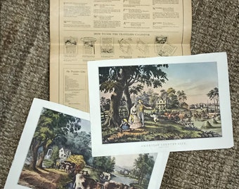 Vintage 1967 Wall Calendar Currier & Ives Travelers Insurance | Etsy