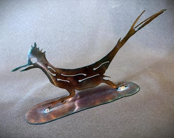 Copper Metal Road Runner Figurine.