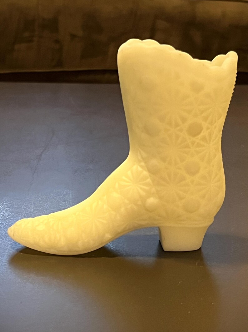 Fenton Art Glass Yellow Custard Daisy and Button Boot Shoe. Etsy