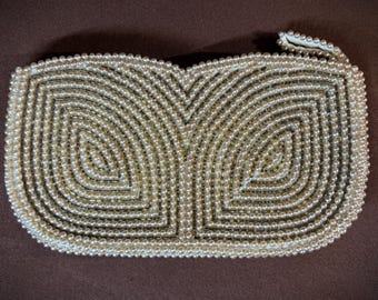 Beaded Evening Clutch Bag Silvercraft Hollywood 40's 50's.