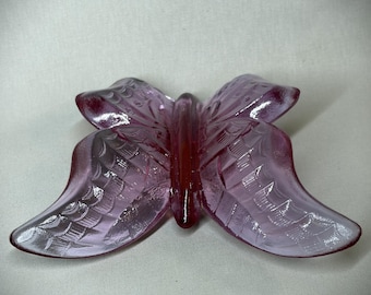 Vintage Fenton Art Glass Pink Butterly.