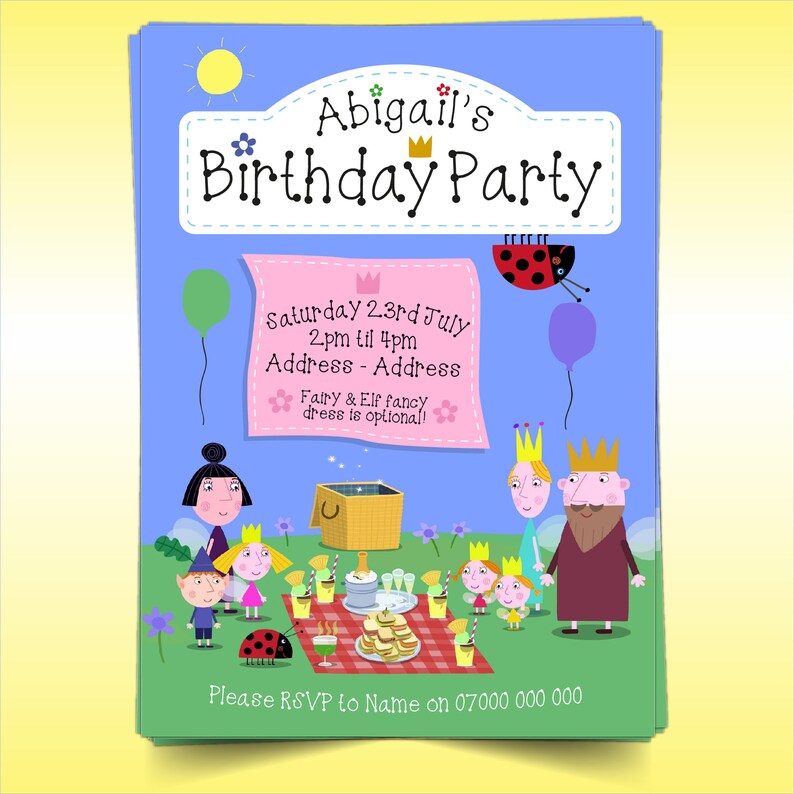 Ben and Holly Birthday Party Invitations A5 | Etsy