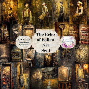 O Eco da Arte Caída, Conjunto 1 Kit de Diário de Lixo, Digital, Download, Imprimível, Diário de Lixo, Sujo, Álbum de Recortes, Efêmera, Grunge, Mídia Mista