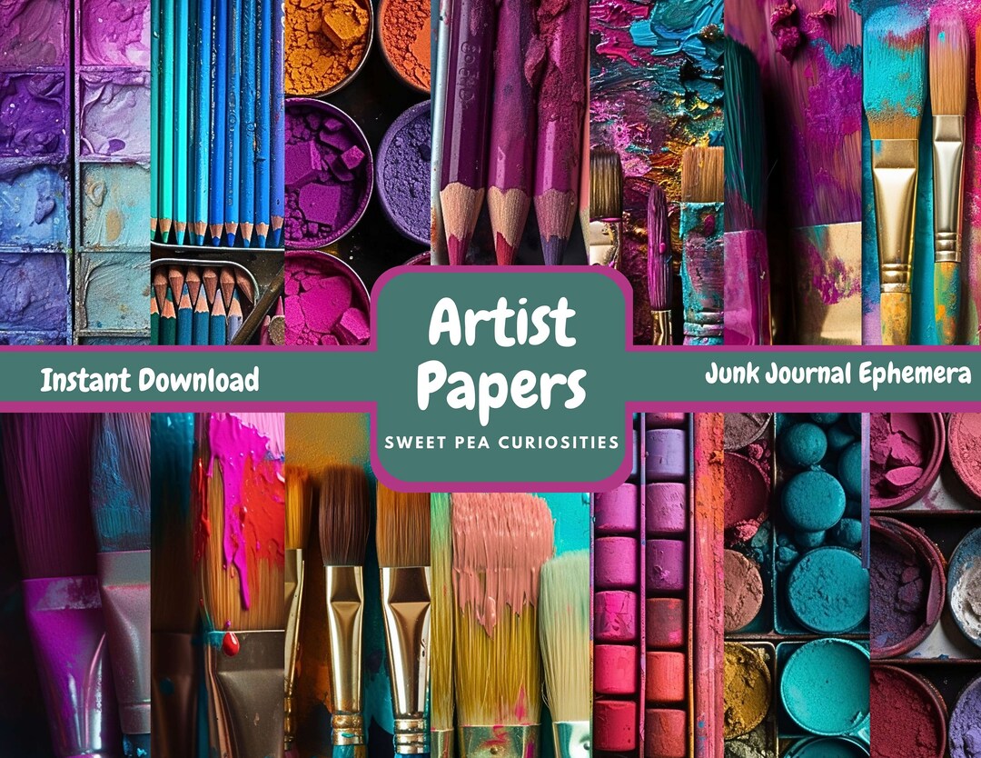 Junk Journal, Printable, Download, Digital, Art, Papers, Supplies, Kit