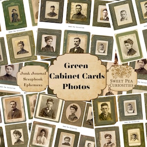 Cabinet Cards, Paper, File Folders, Pockets, Photos, Digital, Download, Printable, Junk Journal, Collage, Scrapbook, Supplies, Ephemera