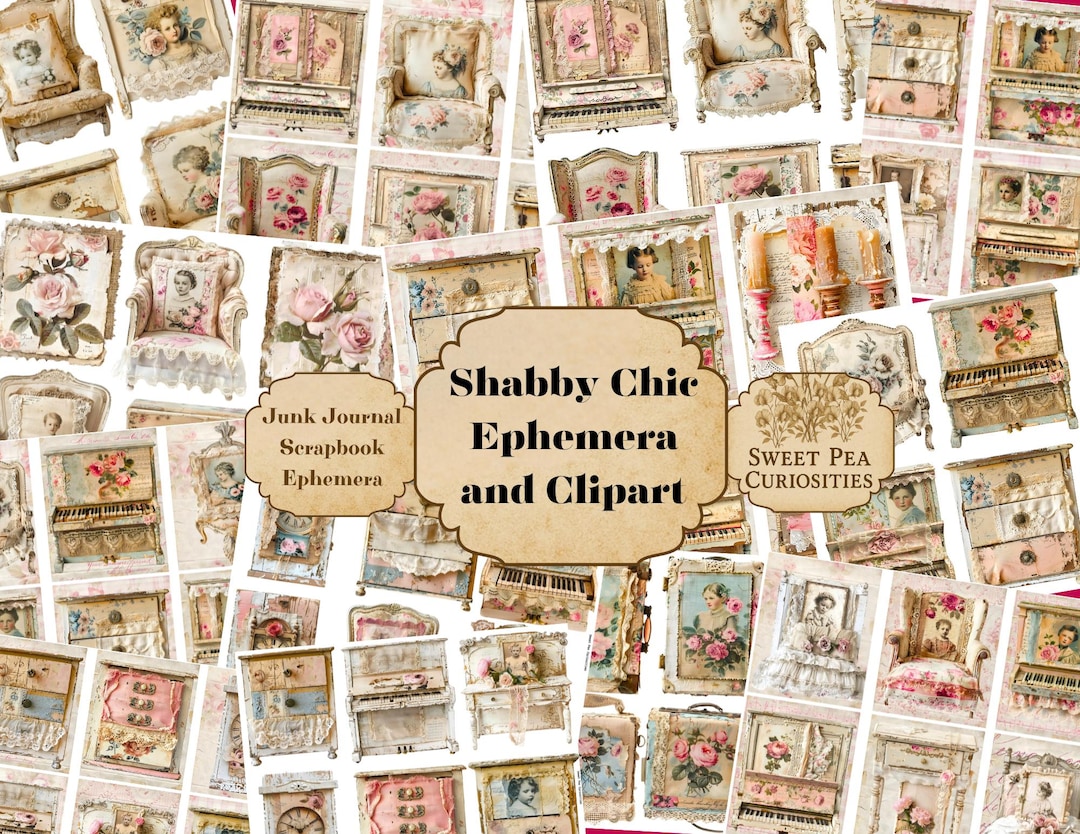 Shabby Chic, Clipart, Ephemera, Junk Journal, Vintage, Printable ...