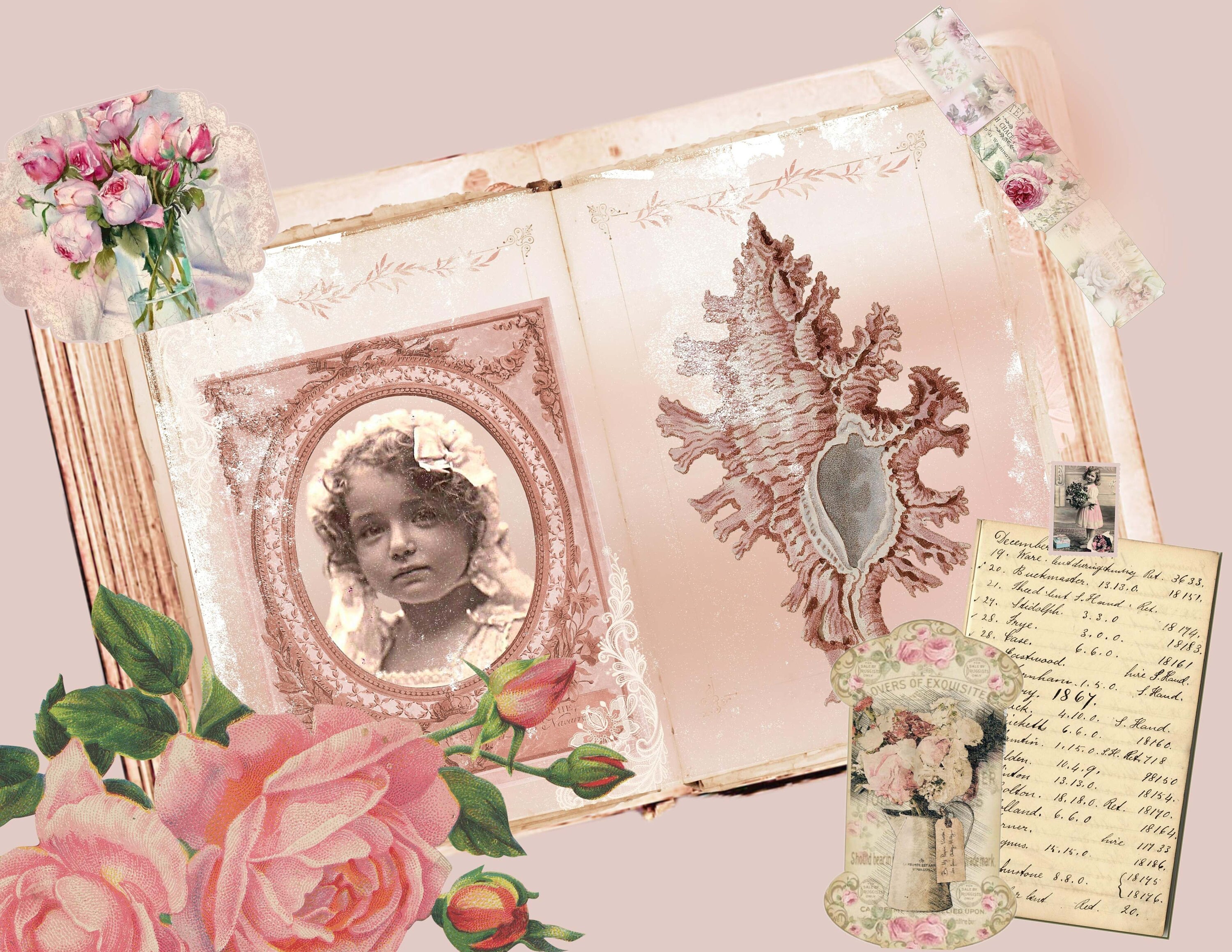 Shabby Chic Rose Blush Junk Journal Kit Digital Download - Etsy
