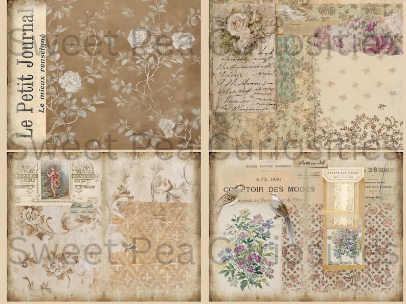 Le Petit Journal Printable Junk Journal Kit – French Vintage Romantic ...