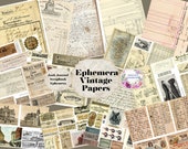 Junk Journal kit, Collage paper, Junk Journal, Mixed Media, Ephemera, Digital kit, Printable, Journals, Vintage Paper, Scrapbook, collage