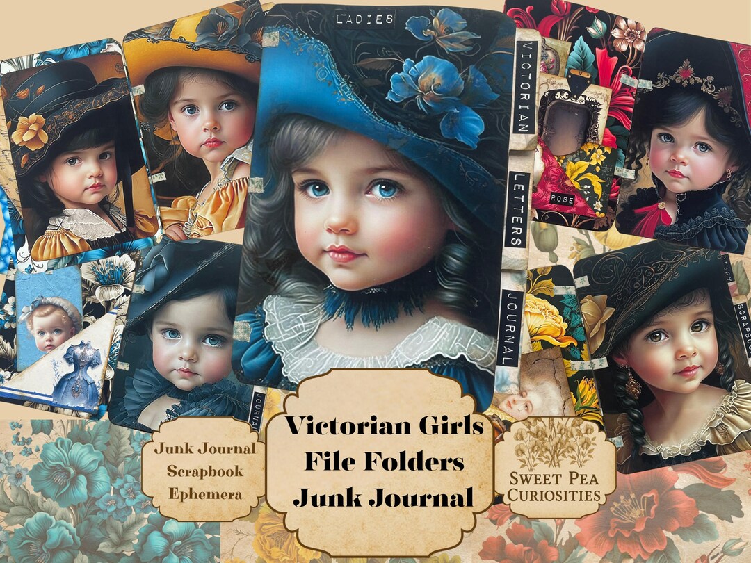 File Folders, Download, Printable, Victorian, Pockets, Tags, Kit ...