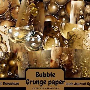Junk Journal, Printable, Download, Digital, Papers, Bubbles, Junk Journal Supplies, Collage, Mixed Media,Grunge, Steampunk, Scrapbook,