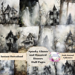 Halloween, Haunted, Printable, Photos, Mixed Media, Download, Digital, Junk Journal, Ephemera, Collage, Vintage, Papers, Scrapbook, Grunge