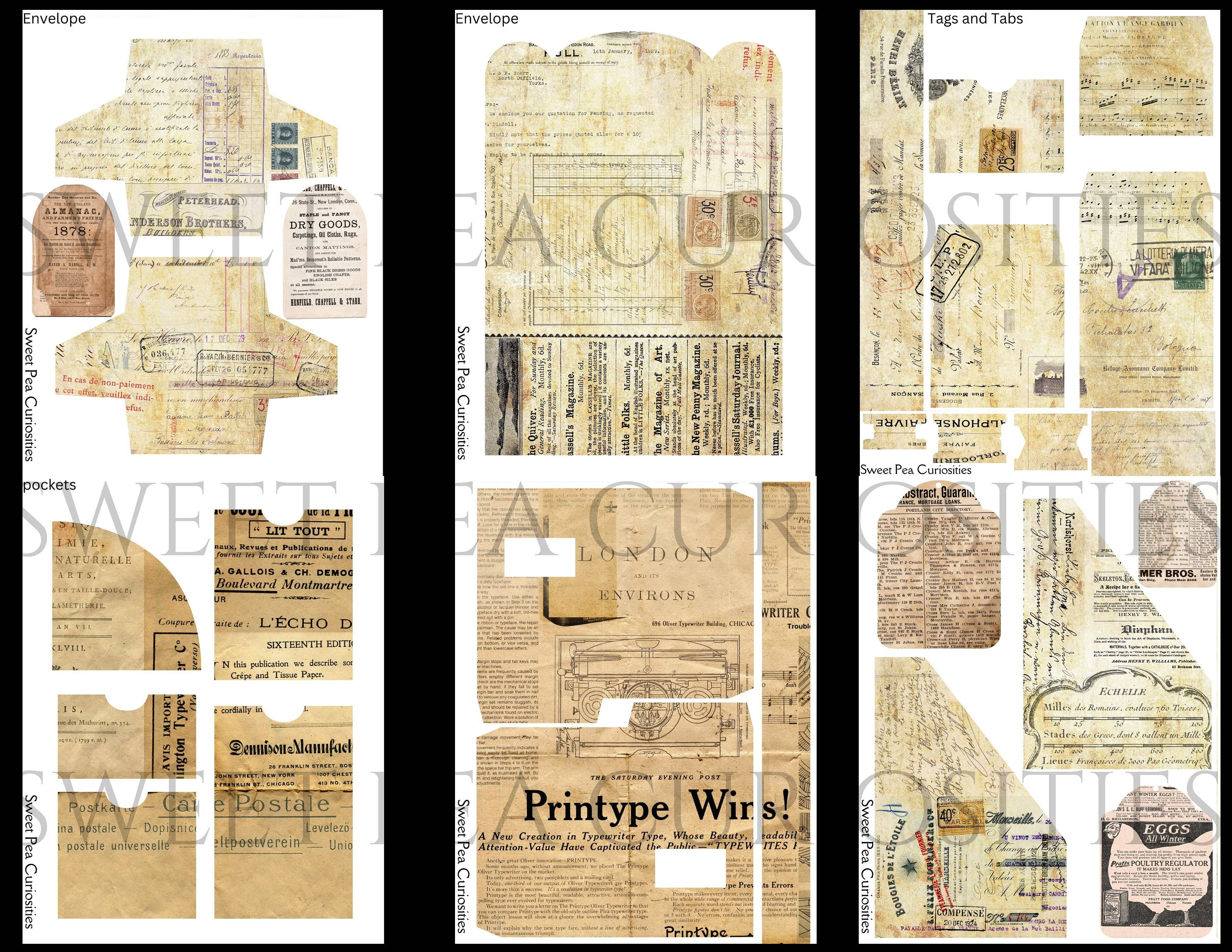Junk Journal, Essentials, Printable, Download, Digital, Junk Journal Supplies, Ephemera, Vintage ...
