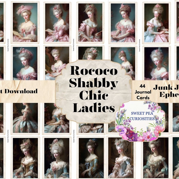 Rococo, Printable, Download, Digital, Junk Journal, Supplies, Shabby Chic, Kit, Ephemera, Collage, Vintage, Papers, Scrapbook, Art, Royal