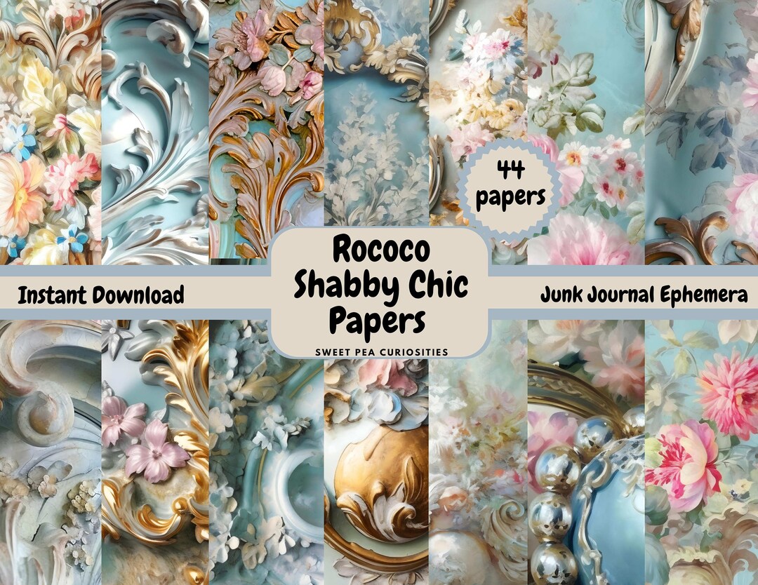 Rococo Printable Download Digital Junk Journal Supplies - Etsy