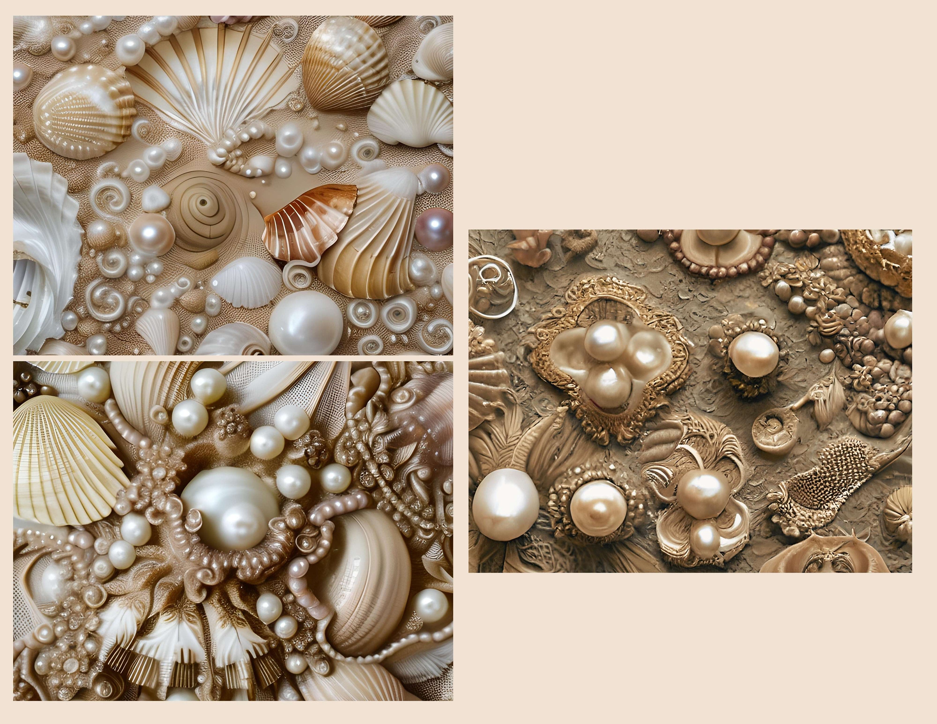Junk Shells Junk Journal Kit, Printable, Download, Digital, Sea, Ocean, Pearls ...