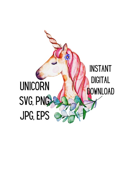 Download Watercolor Unicorn Svg Unicorn Clip Art Unicorn Png Eps Etsy