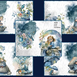 Junk Journal, Printable, Download, Digital, Rain, Embellishments ...