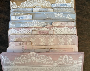 9, Kant, Papier, Bestandsmappen, Zakken, Tags, Kit, Digitaal, Download, Afdrukbaar, Junk Journal, Collage, Scrapbook, Benodigdheden, Ephemera