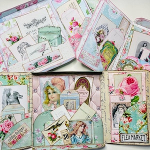 Shabby Chic, Folio de diario basura, Diario basura, Descarga digital, Imprimible, Kit de diario basura, Materiales para diario basura, Efímera, Álbum de recortes