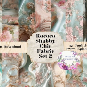 Rococo, Afdrukbaar, Downloaden, Digitaal, Junk Journal, Benodigdheden, Shabby Chic, Kit, Kortstondig, Collage, Vintage, Papieren, Plakboek, Kunst, Koninklijk