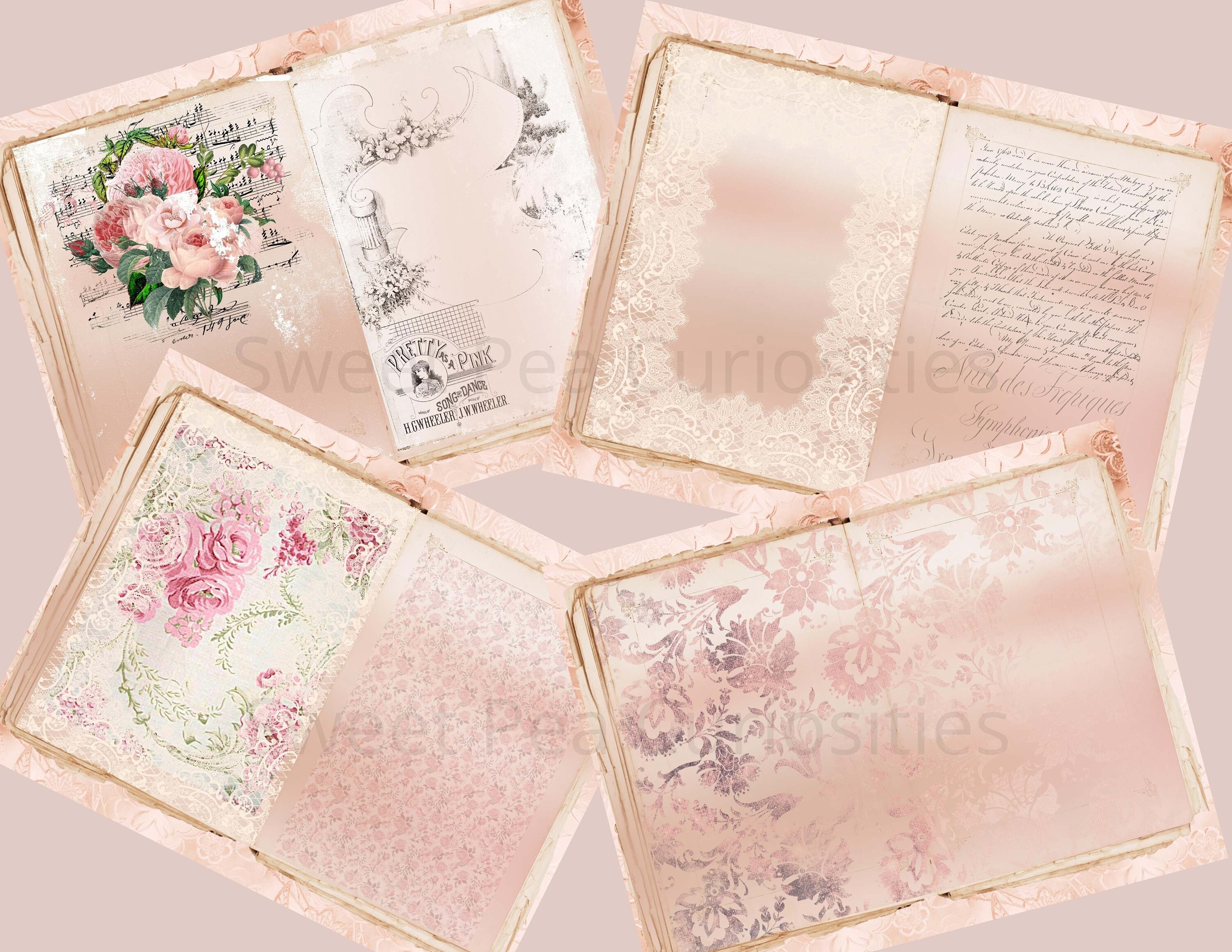 Shabby Chic Rose Blush Junk Journal Kit Digital Download - Etsy