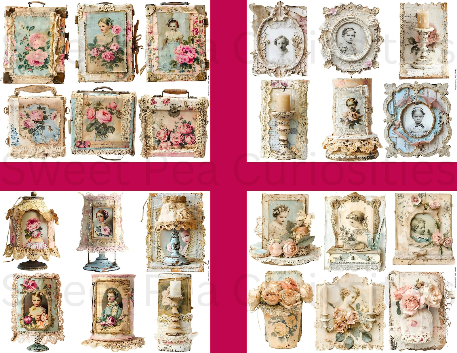 Shabby Chic, Clipart, Ephemera, Junk Journal, Vintage, Printable ...