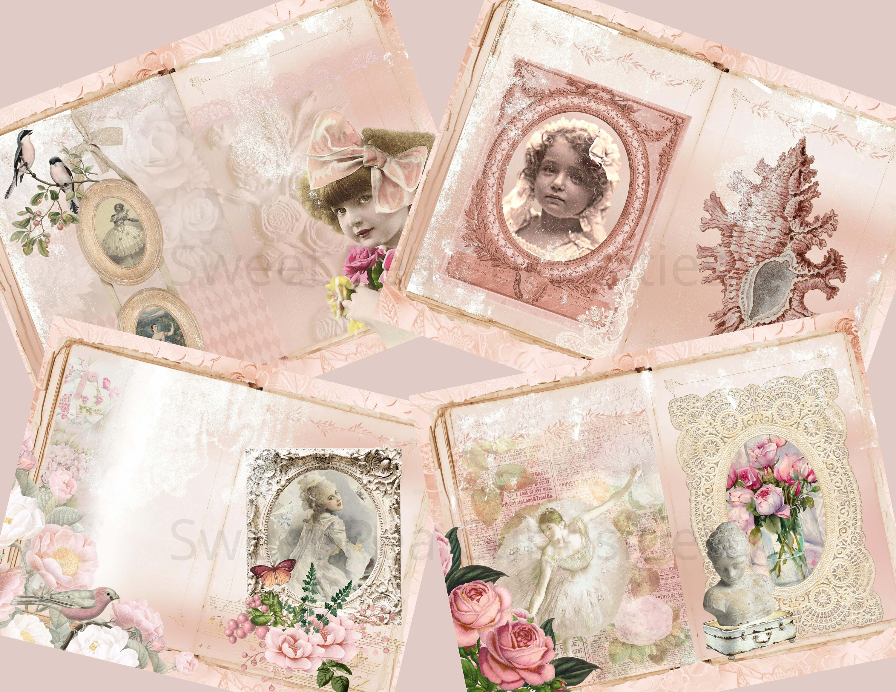 Shabby Chic Rose Blush Junk Journal Kit Digital Download - Etsy