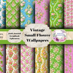 Papier peint, coloré, papier, kit de journal indésirable, numérique, téléchargement, imprimable, journal indésirable, scrapbooking, éphémères, techniques mixtes, shabby chic