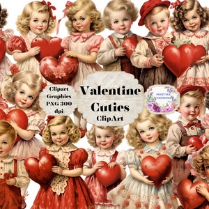 Valentine, Valentine Kids, Valentine PNG, Clipart, PNG, Digital, Download, Printable, Junk Journal, Collage, Scrapbook, Supplies, Ephemera