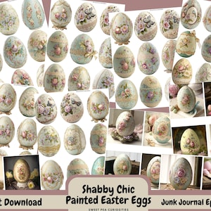 Ostern, Digital, Download, druckbar, Junk Journal Zubehör, Shabby Chic, Eier, Ephemera, Scrapbook, Collage, Pastell, Vintage, Papiere, Karten