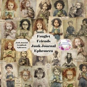 Froglet Friends、ジャンクジャーナルキット、デジタル、ダウンロード、印刷可能、ジャンクジャーナル、グランジ、スクラップブック、エフェメラ、グランジ、ミクストメディア、シャビーシック