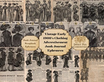 Vintage, Ephemera, Junk journal, Digital Download, Digital Printable, vintage paper, ephemera pack, Junk journal kit, Junk journal supplies