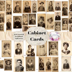 Kabinett Karten, Papier, Aktenordner, Taschen, Fotos, digital, Download, druckbar, Junk Journal, Collage, Scrapbook, Zubehör, Ephemera