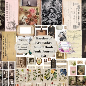 Tuin, Herinneringen, Boekje, Junk Journal Kit, Digitaal, Download, Afdrukbaar, Junk Journal, Collage, Plakboek, Ephemera, Papier