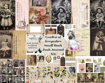 Garden, Keepsakes, Small Book , Junk Journal Kit, Digital, Download, Printable, Junk Journal, Collage, Scrapbook, Ephemera, Paper