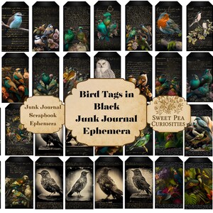 Uccelli, Carta, Digitale, Download, Stampabile, Etichette, Junk Journal, Forniture, Collage, Album, Tecniche miste, Edith Holden, Vintage, Fiori,