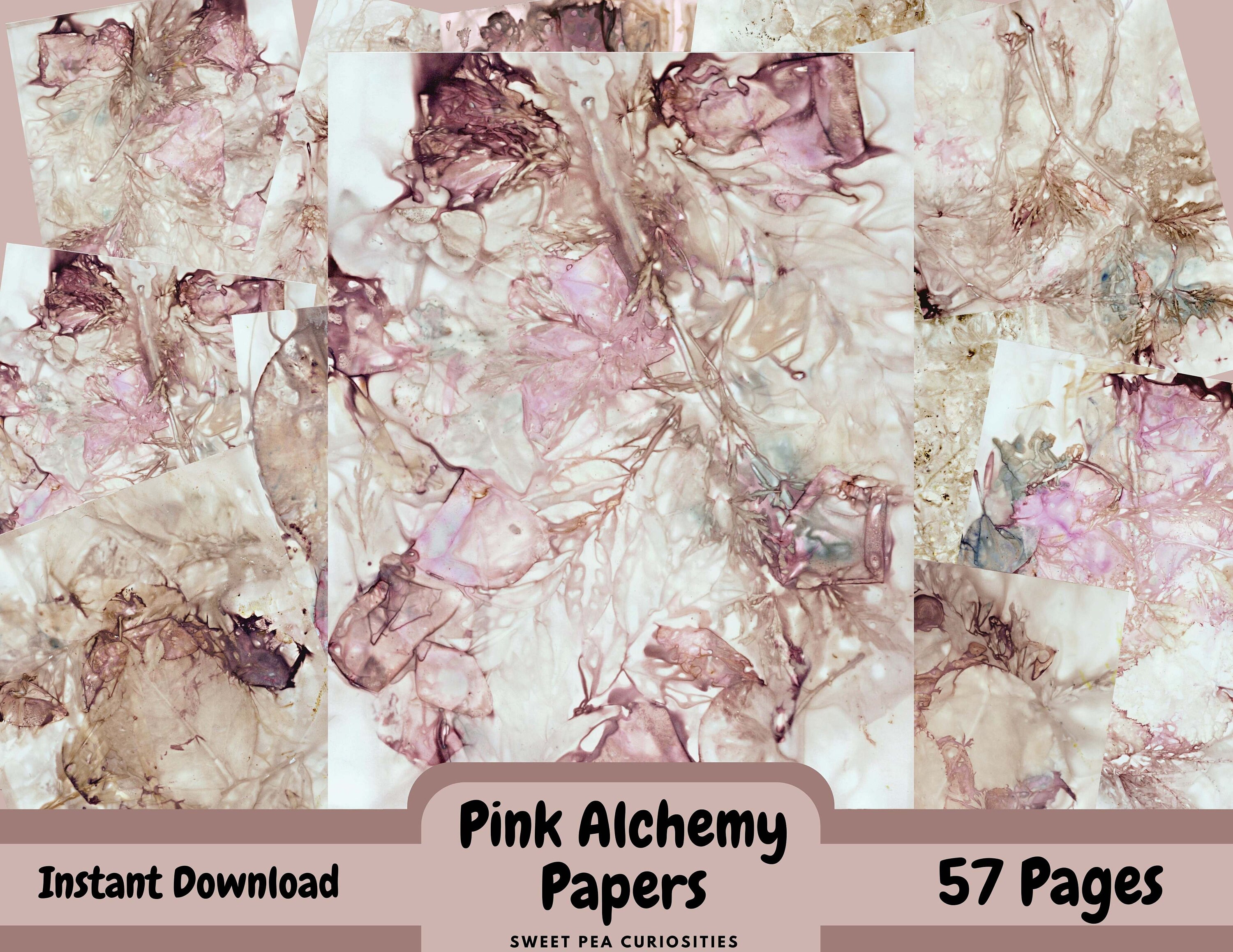 Pink Alchemy Papers Eco Digital Download Printable Junk - Etsy