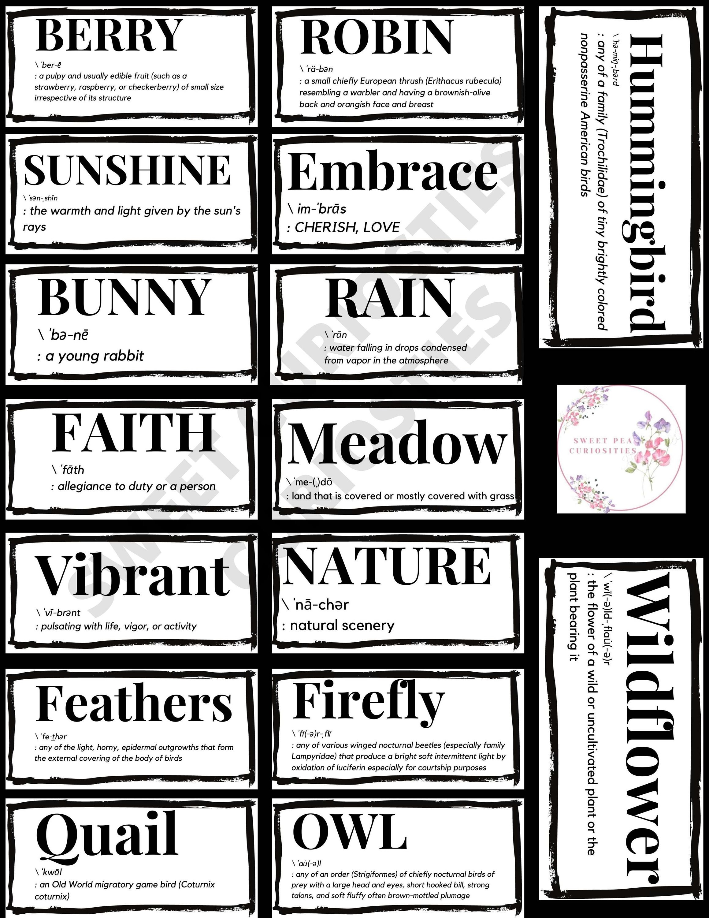 Spring Dictionary Definition Words Junk Journal Supplies Etsy