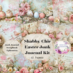 Ostern, Junk Journal Kit, Papier, Dateiordner, Taschen, Tags, Kit, Digital, Download, bedruckbar, Junk Journal, Collage, Scrapbook, Ephemera