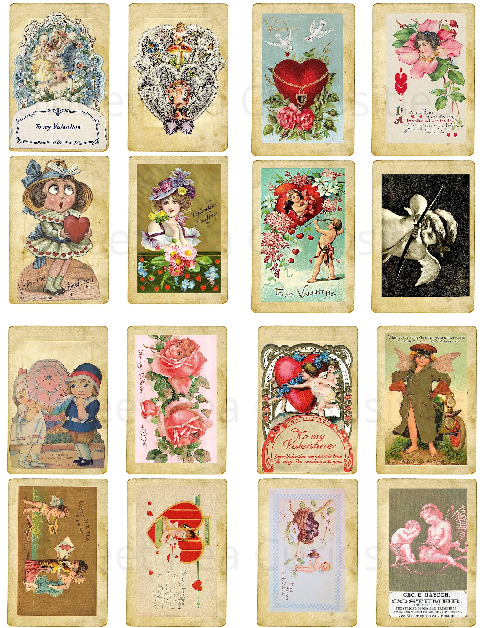 120 Vintage Valentine Day Cards Digital Download Junk | Etsy