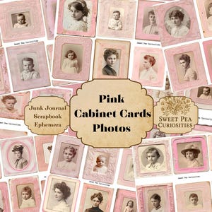 Cabinet Cards, Paper, File Folders, Pockets, Photos, Digital, Download, Printable, Junk Journal, Collage, Scrapbook, Supplies, Ephemera